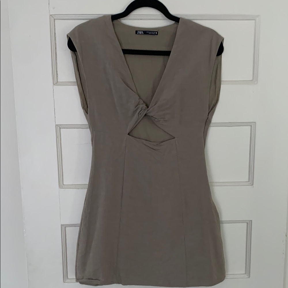 Zara Twist-Front Cutout Mini Dress